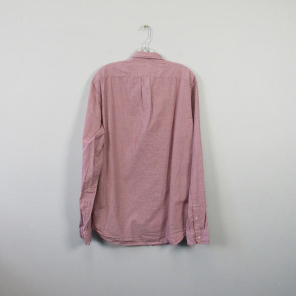 J. Crew Secret Wash Classic Button Down Shirt Men L T Red Pinstripe LS 240 - Picture 2 of 13